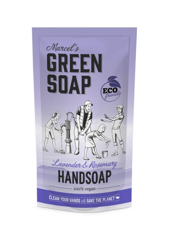 Marcel's GR Soap Handzeep lavendel & rozemarijn navul Inhoud: 500 ml