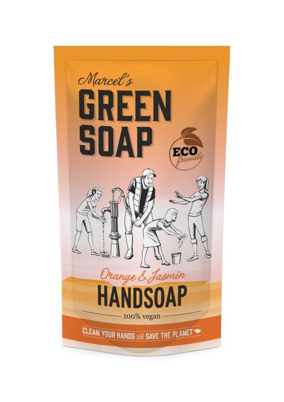 Marcel's GR Soap Handzeep sinaasappel & jasmijn navul Inhoud: 500 ml