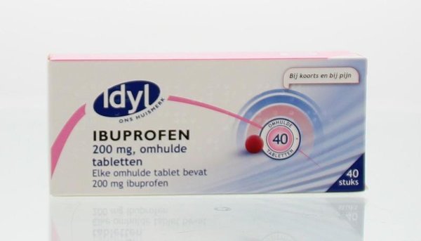 Idyl Ibuprofen 200 mg suikervrij Inhoud: 40 Tabletten