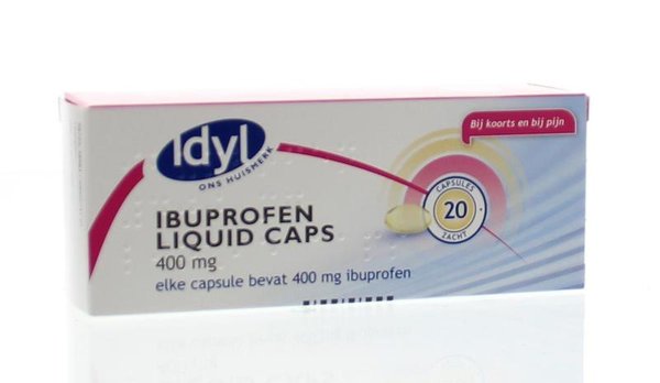 Idyl Ibuprofen 400 mg liquid caps Inhoud: 20 Capsules