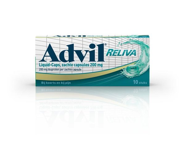 Advil reliva liquid caps 200 Inhoud: 10 Capsules
