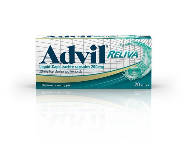 Advil reliva liquid caps 200mg Inhoud:	20 Capsules