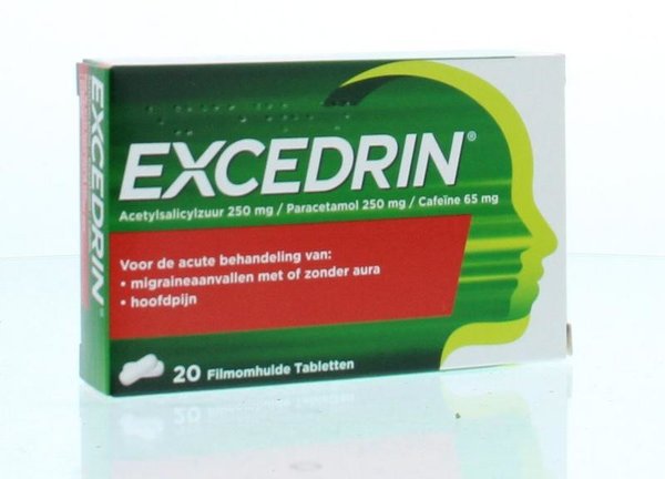 Excedrin Migraine Inhoud:	20 Tabletten