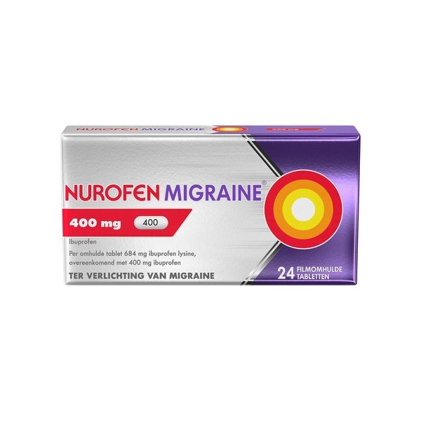 Nurofen Migraine 400 mg Inhoud:	24 Tabletten