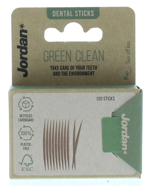 Jordan 	Green clean tandenstoker dun Inhoud:	100 Stuks